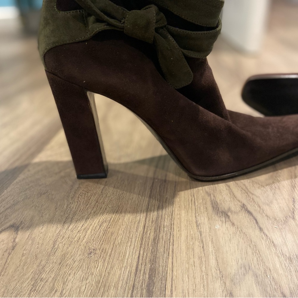Vintage brown with green bows PRADA boots!!! - Picture 3 of 5